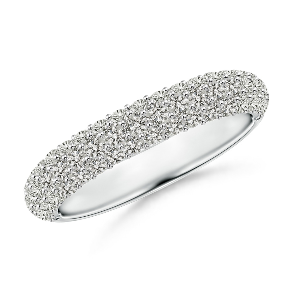 1.6mm KI3 Triple Row Diamond Wedding Band for Women in P950 Platinum 