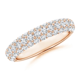 2mm GVS2 Triple Row Diamond Wedding Band for Women in Rose Gold