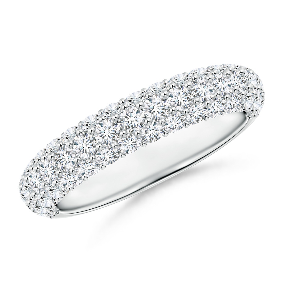 2mm GVS2 Triple Row Diamond Wedding Band for Women in White Gold 