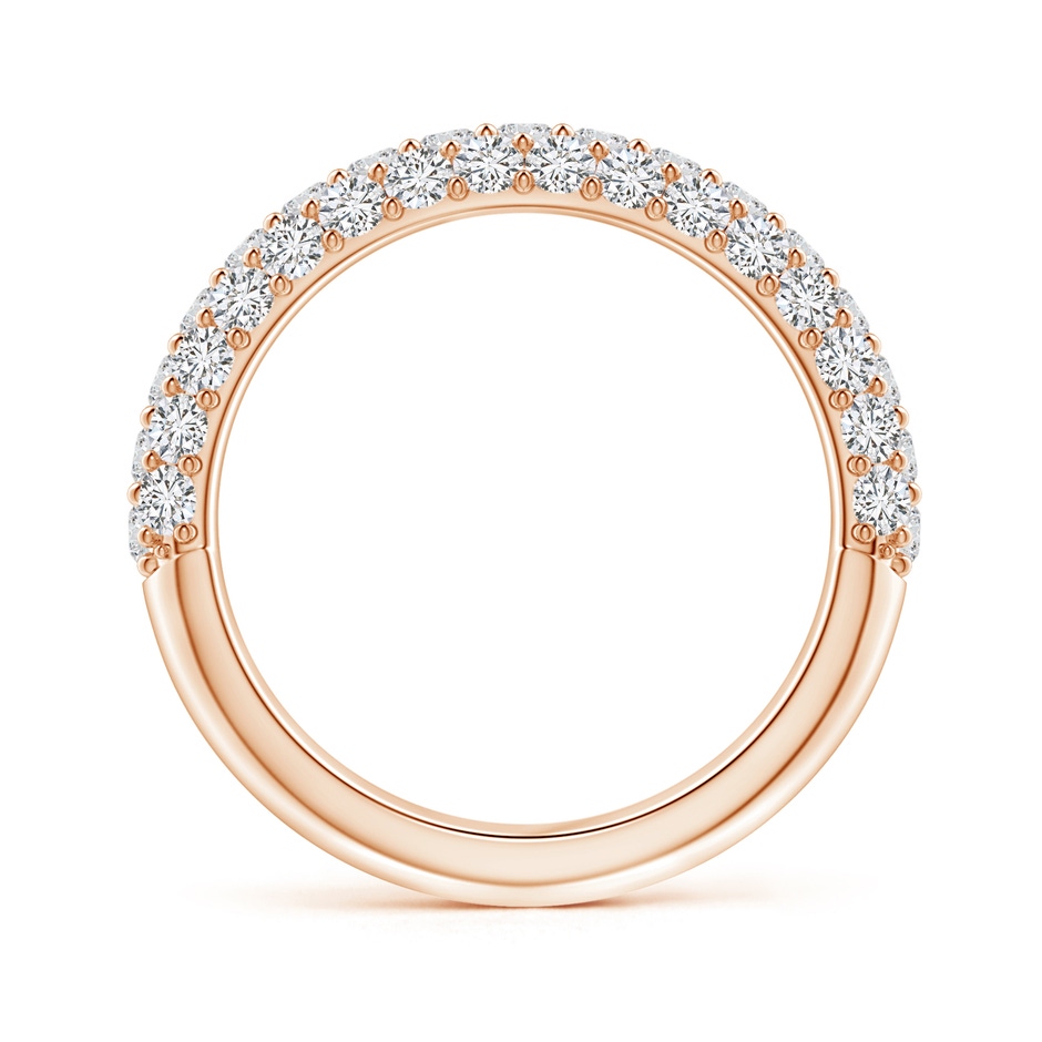2mm HSI2 Triple Row Diamond Wedding Band for Women in Rose Gold side-1