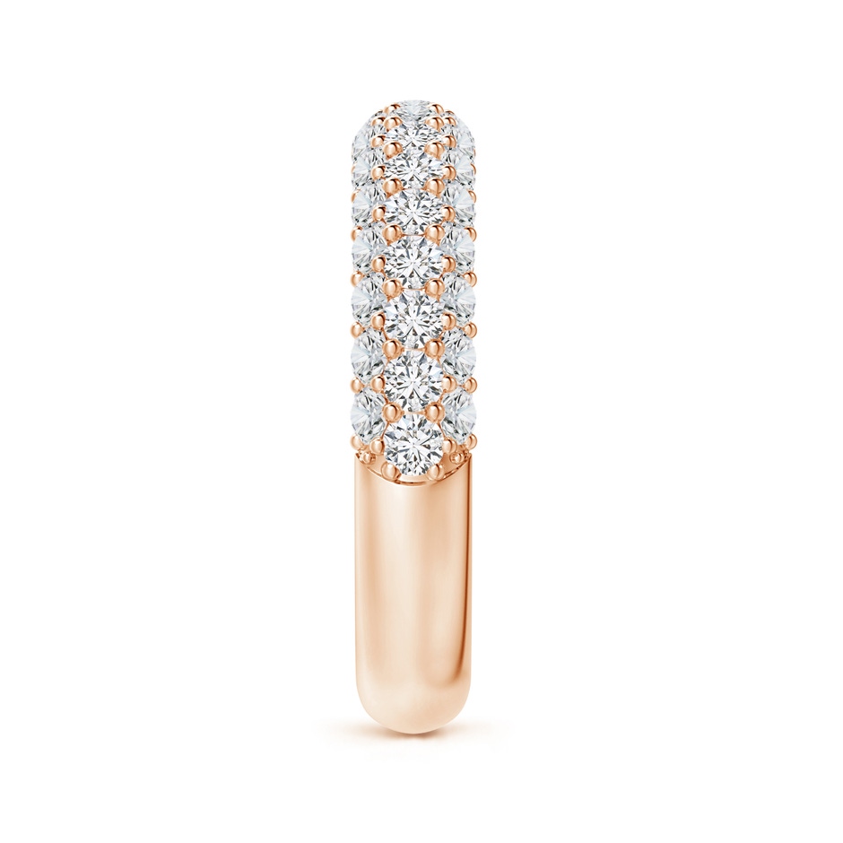 2mm HSI2 Triple Row Diamond Wedding Band for Women in Rose Gold side-2