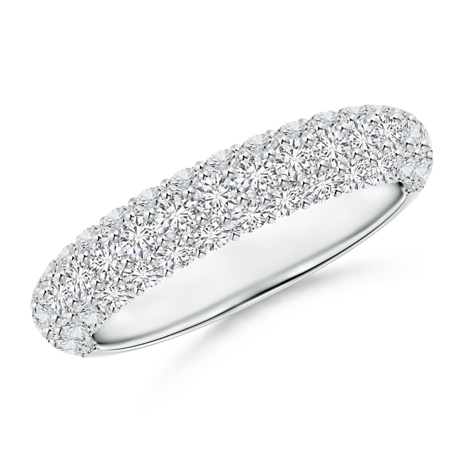 2mm HSI2 Triple Row Diamond Wedding Band for Women in White Gold 