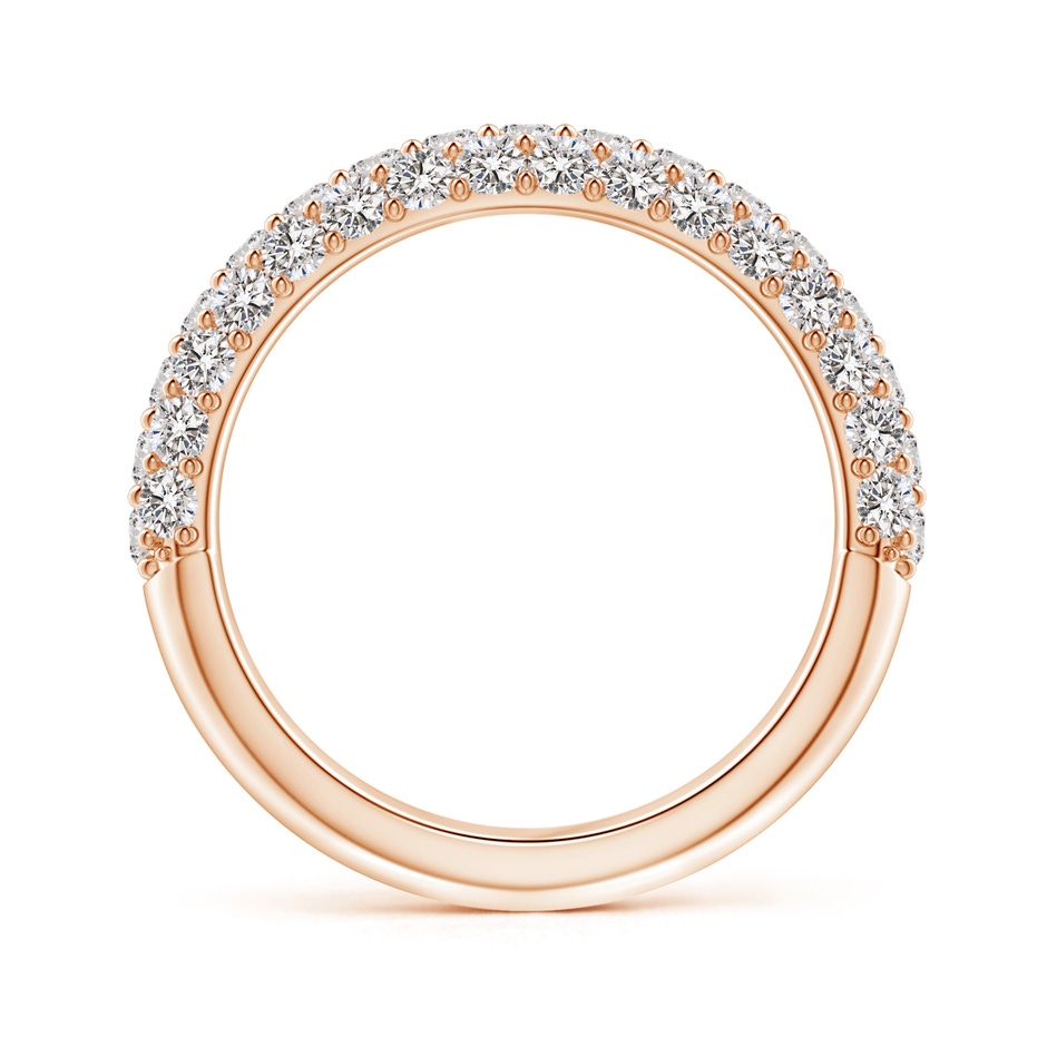 2mm IJI1I2 Triple Row Diamond Wedding Band for Women in Rose Gold side-1