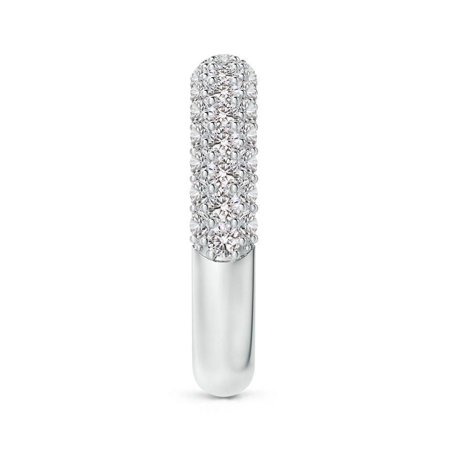 2mm IJI1I2 Triple Row Diamond Wedding Band for Women in White Gold side-2