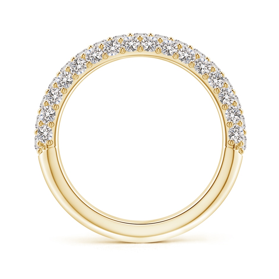 2mm IJI1I2 Triple Row Diamond Wedding Band for Women in Yellow Gold side-1