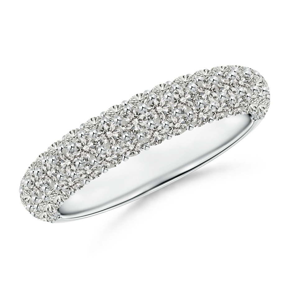 2mm KI3 Triple Row Diamond Wedding Band for Women in White Gold 