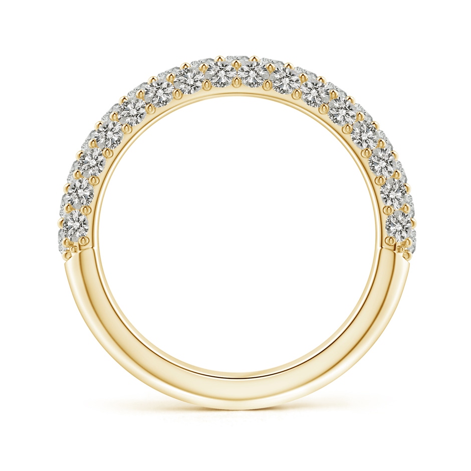 2mm KI3 Triple Row Diamond Wedding Band for Women in Yellow Gold side-1