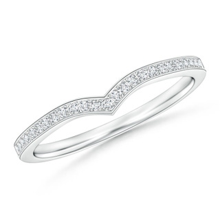 1mm GVS2 pave Half Eternity Diamond Pointed Wedding Band for Her in P950 Platinum