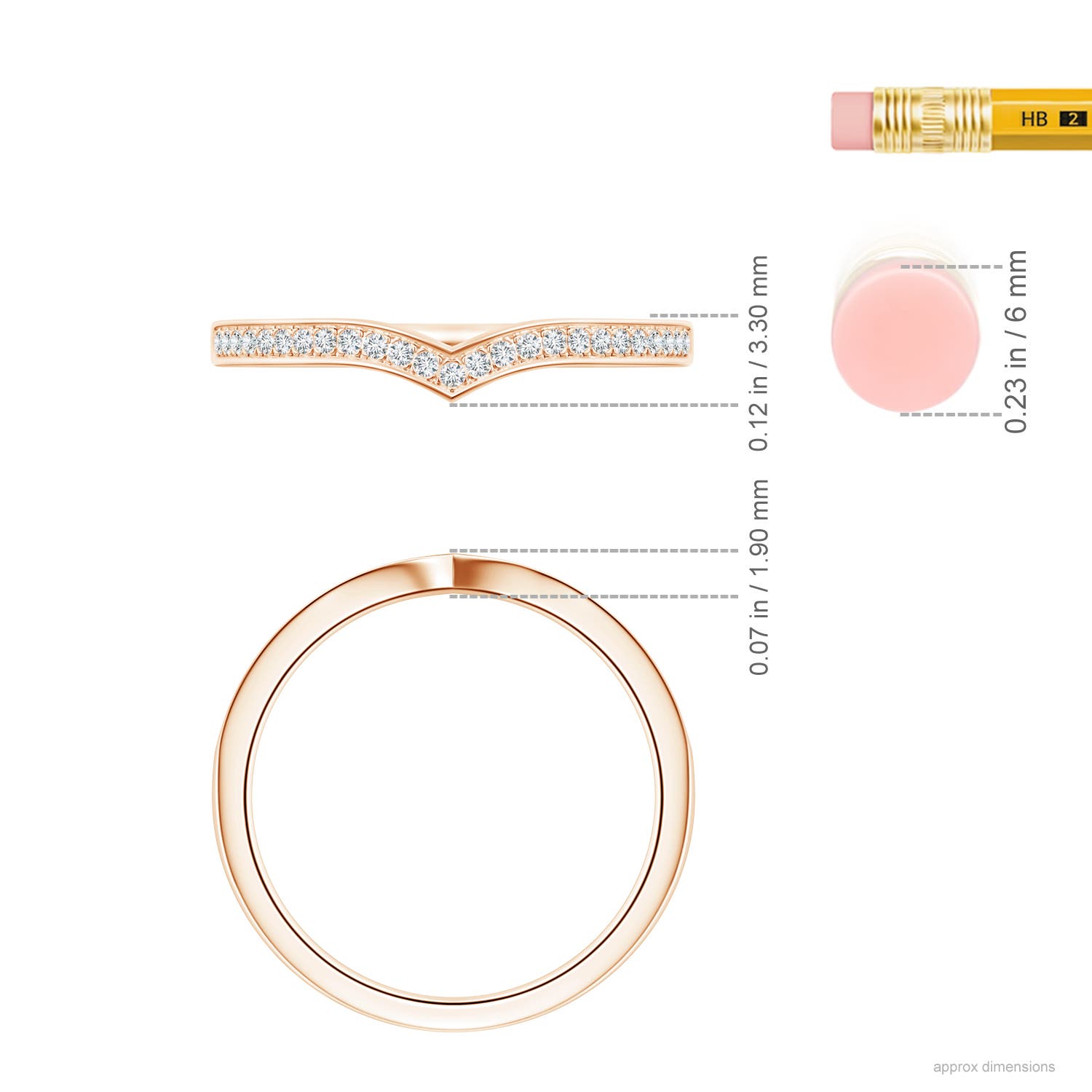 G, VS2 / 0.13 CT / 14 KT Rose Gold