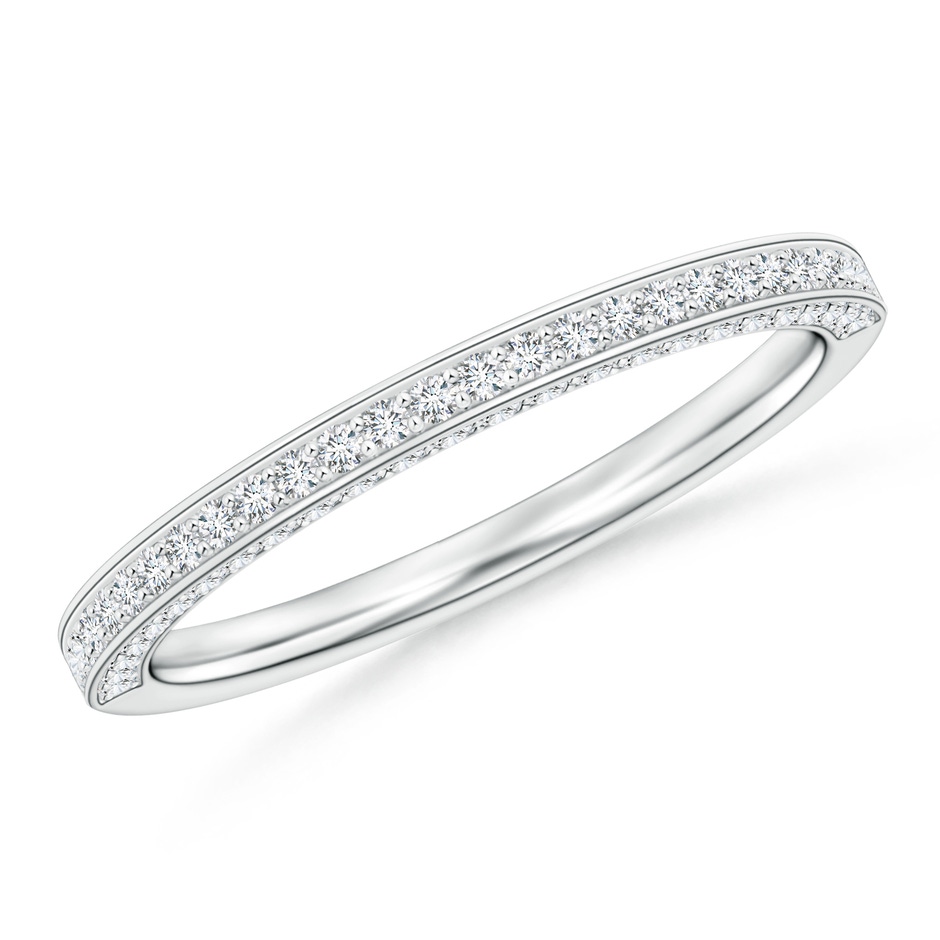 1mm GVS2 Trio Set Pave Diamond Semi Eternity Wedding Band in P950 Platinum 