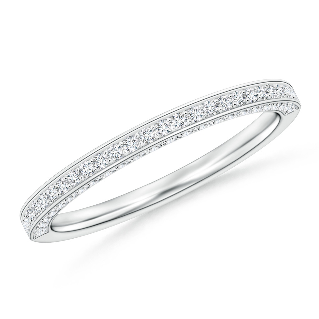 1mm GVS2 Trio Set Pave Diamond Semi Eternity Wedding Band in White Gold