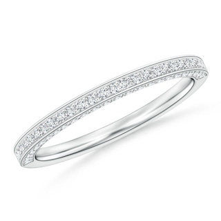 1mm GVS2 Trio Set Pave Diamond Semi Eternity Wedding Band in White Gold