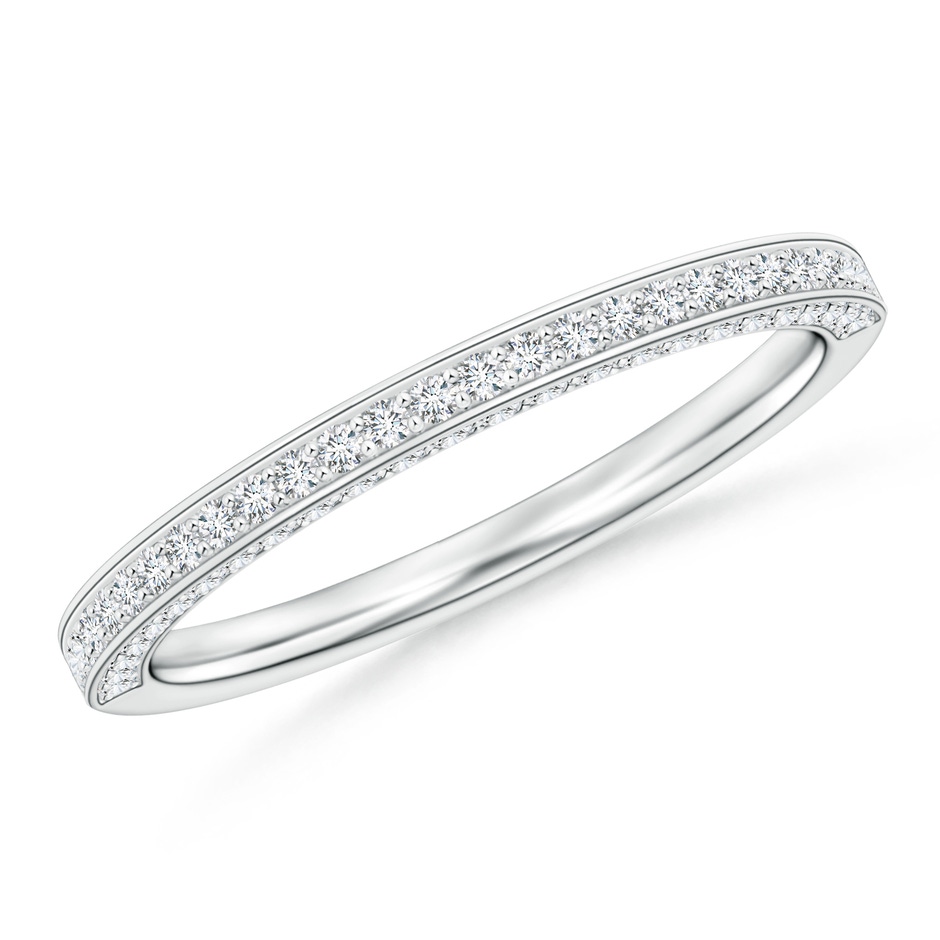 1mm GVS2 Trio Set Pave Diamond Semi Eternity Wedding Band in White Gold 