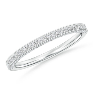 1mm HSI2 Trio Set Pave Diamond Semi Eternity Wedding Band in P950 Platinum