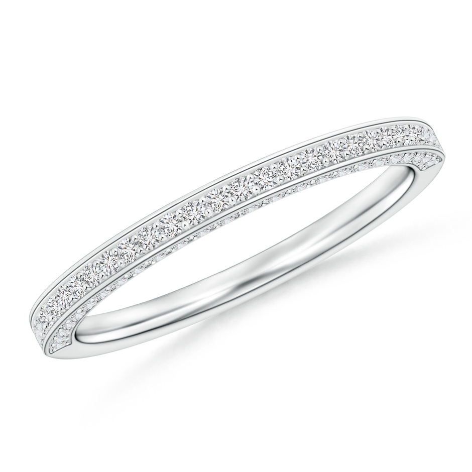 1mm HSI2 Trio Set Pave Diamond Semi Eternity Wedding Band in P950 Platinum 