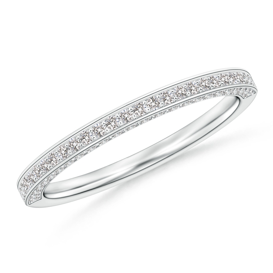 1mm IJI1I2 Trio Set Pave Diamond Semi Eternity Wedding Band in White Gold 
