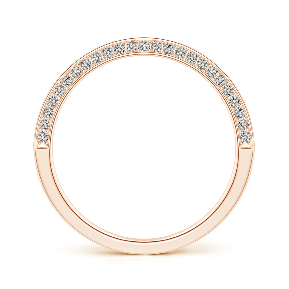 1mm KI3 Trio Set Pave Diamond Semi Eternity Wedding Band in Rose Gold side-1