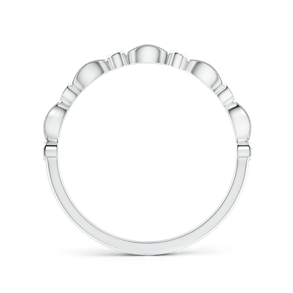1.3mm GVS2 Pave, Bezel Diamond Motifs Wedding Band in White Gold side-1