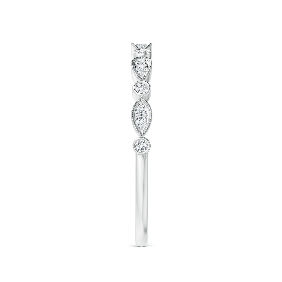 1.3mm GVS2 Pave, Bezel Diamond Motifs Wedding Band in White Gold side-2