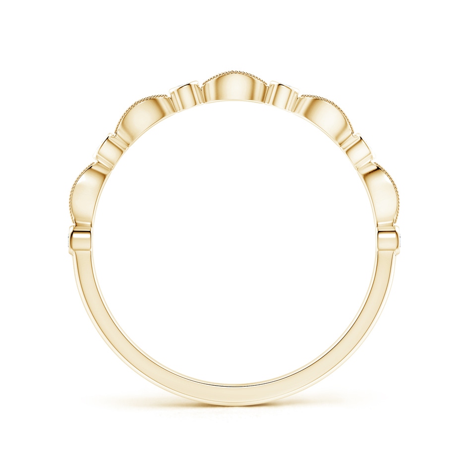 1.3mm GVS2 Pave, Bezel Diamond Motifs Wedding Band in Yellow Gold side-1