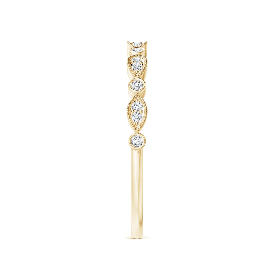 1.3mm GVS2 Pave, Bezel Diamond Motifs Wedding Band in Yellow Gold side-2