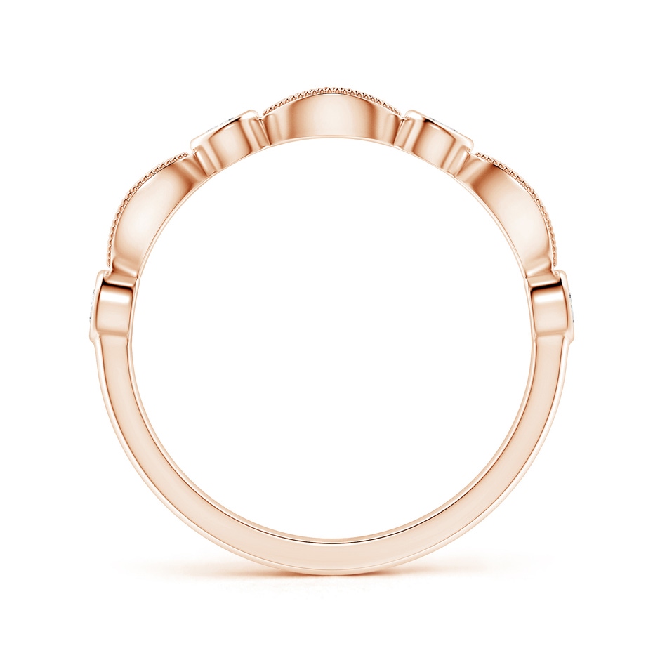 2.3mm GVS2 Pave, Bezel Diamond Motifs Wedding Band in Rose Gold side-1