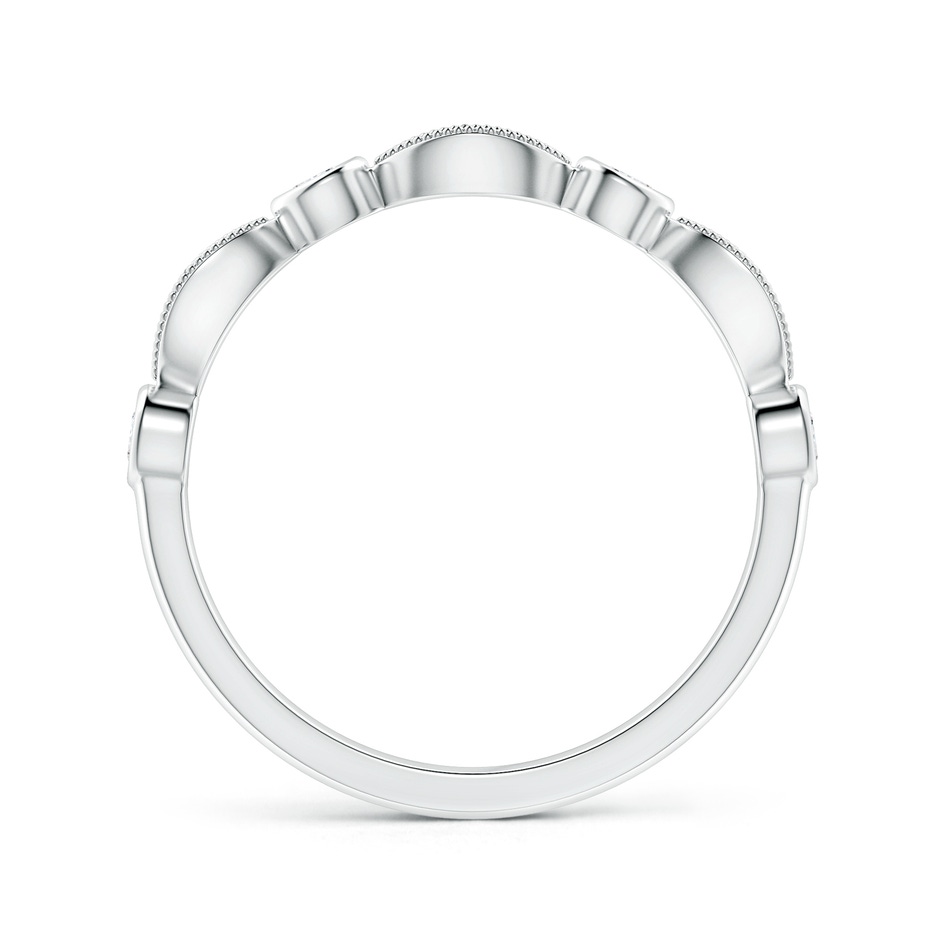 2.3mm GVS2 Pave, Bezel Diamond Motifs Wedding Band in White Gold side-1