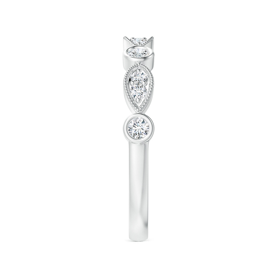 2.3mm GVS2 Pave, Bezel Diamond Motifs Wedding Band in White Gold side-2