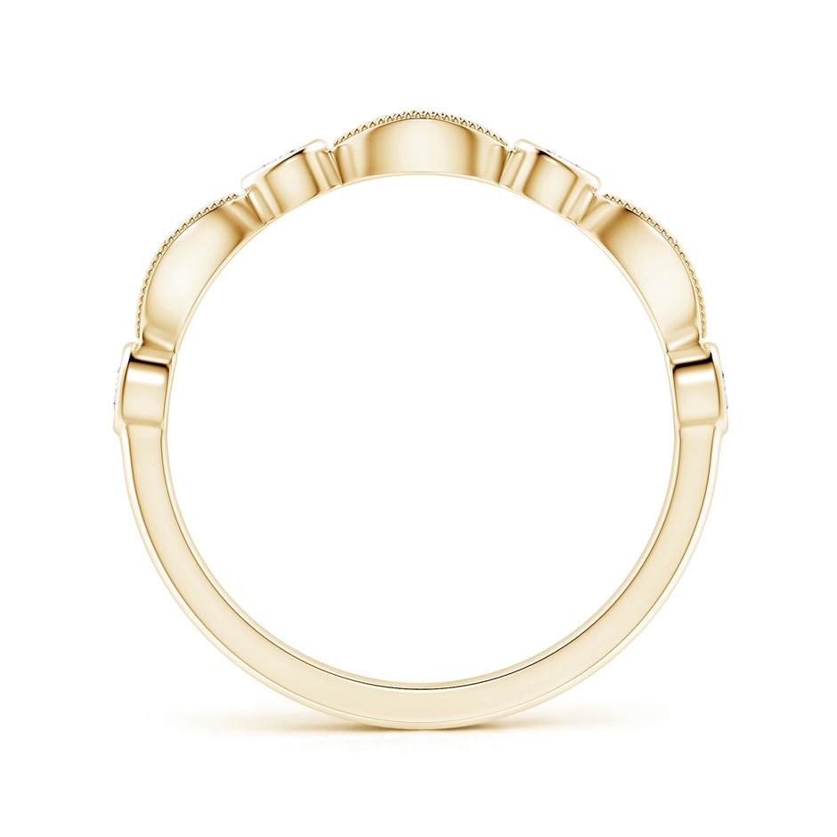 2.3mm GVS2 Pave, Bezel Diamond Motifs Wedding Band in Yellow Gold side-1