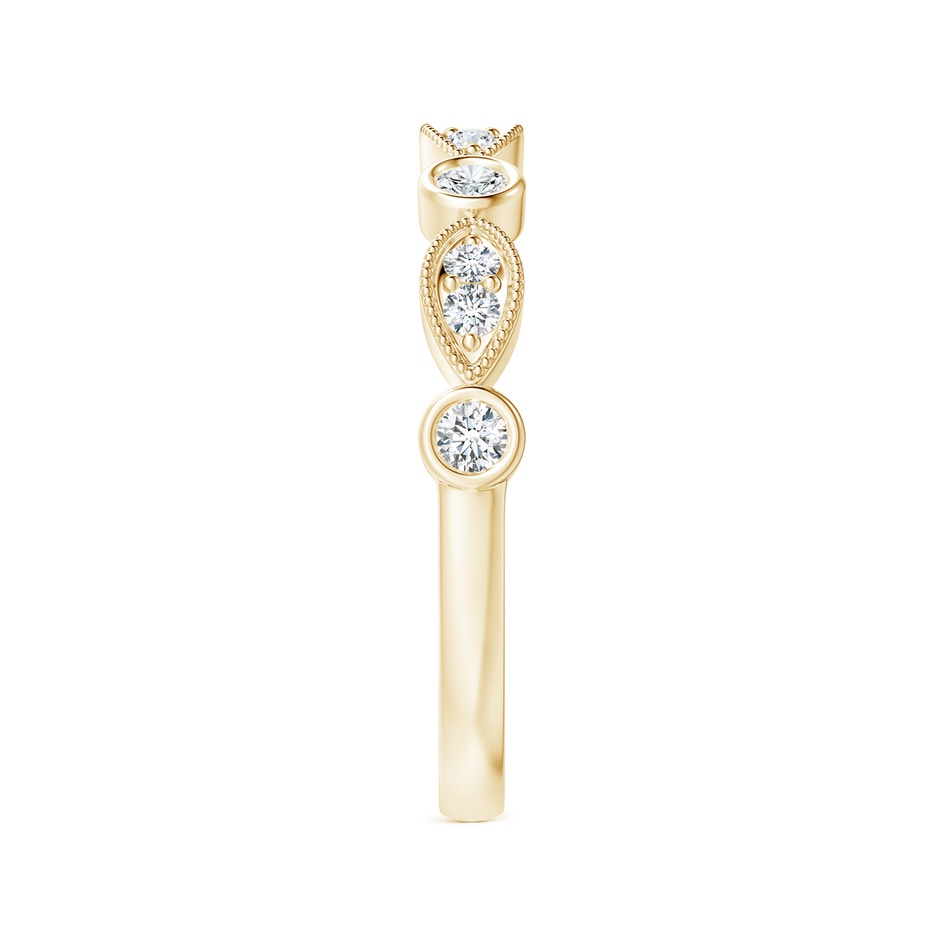 2.3mm GVS2 Pave, Bezel Diamond Motifs Wedding Band in Yellow Gold side-2