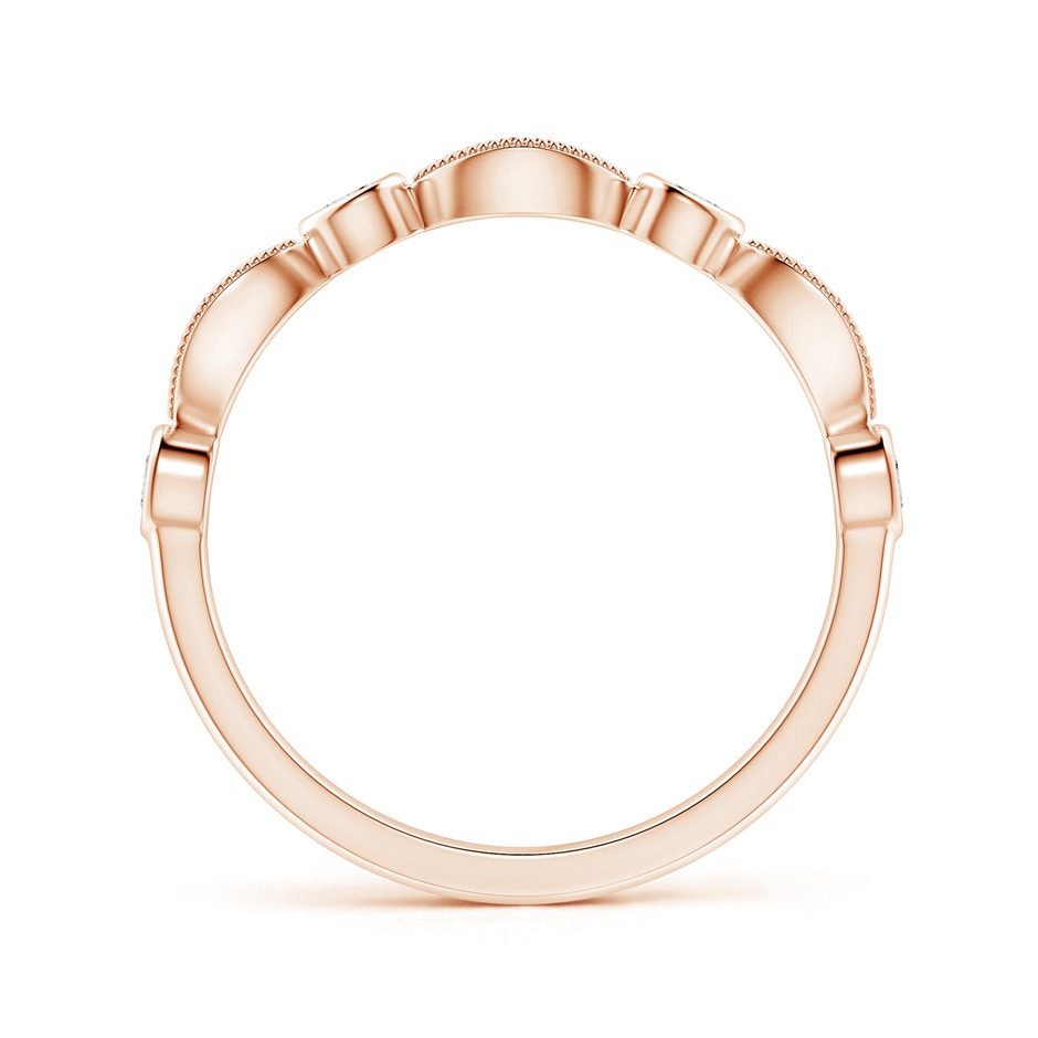 2.3mm IJI1I2 Pave, Bezel Diamond Motifs Wedding Band in Rose Gold side-1