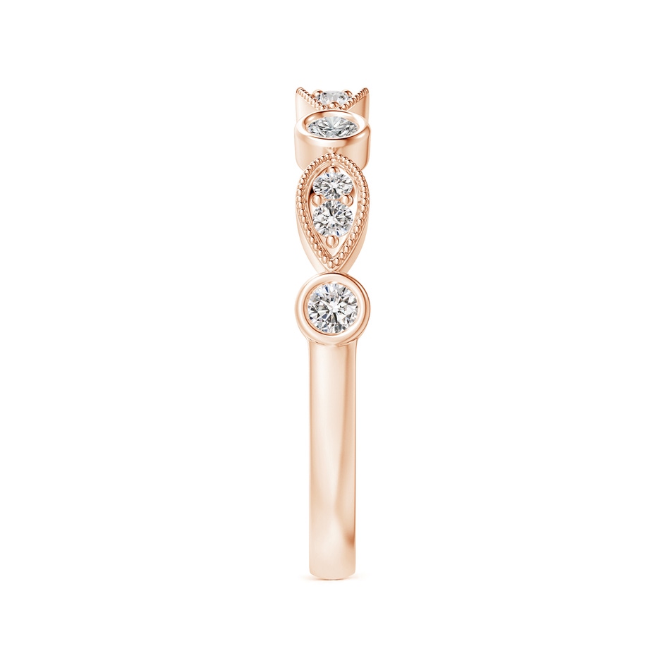 2.3mm IJI1I2 Pave, Bezel Diamond Motifs Wedding Band in Rose Gold side-2