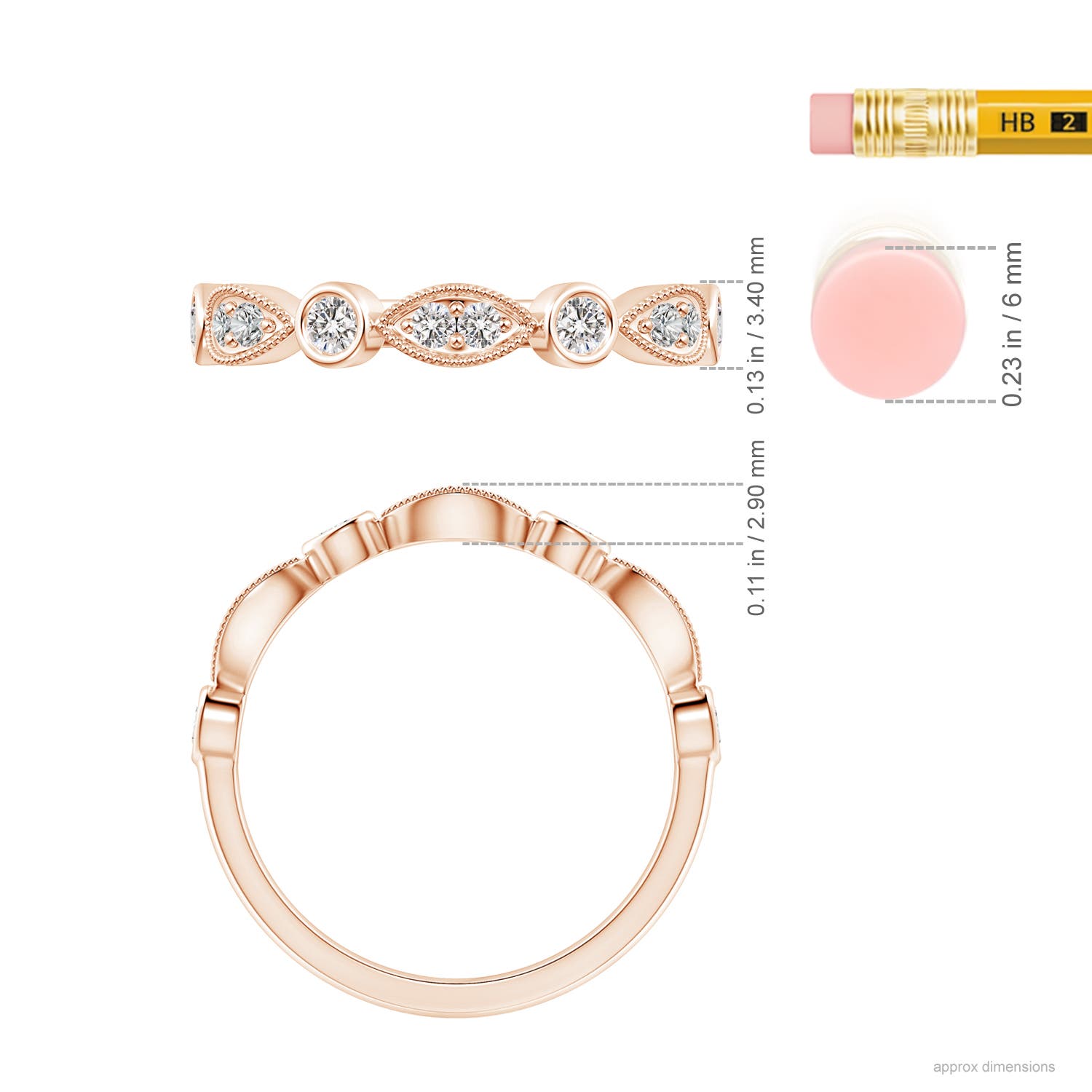 I-J, I1-I2 / 0.33 CT / 14 KT Rose Gold