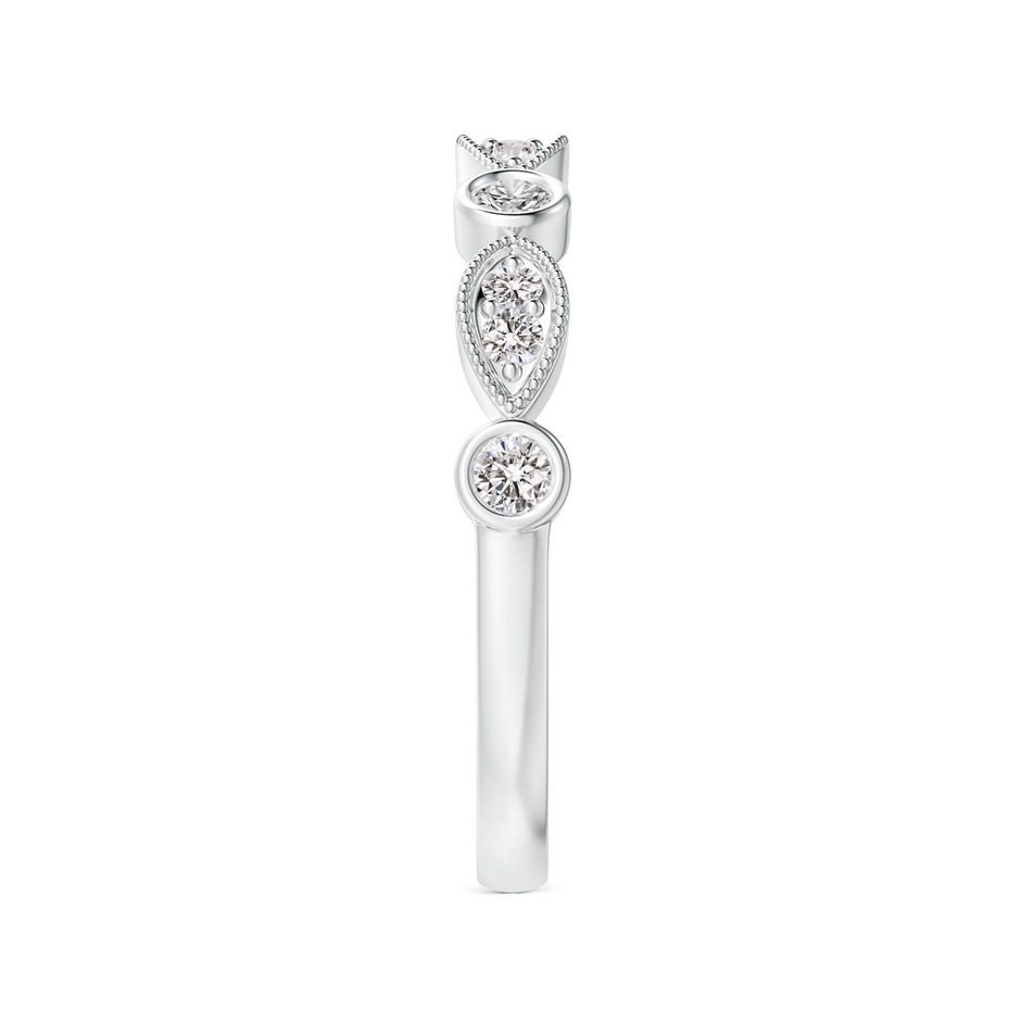 2.3mm IJI1I2 Pave, Bezel Diamond Motifs Wedding Band in White Gold side-2