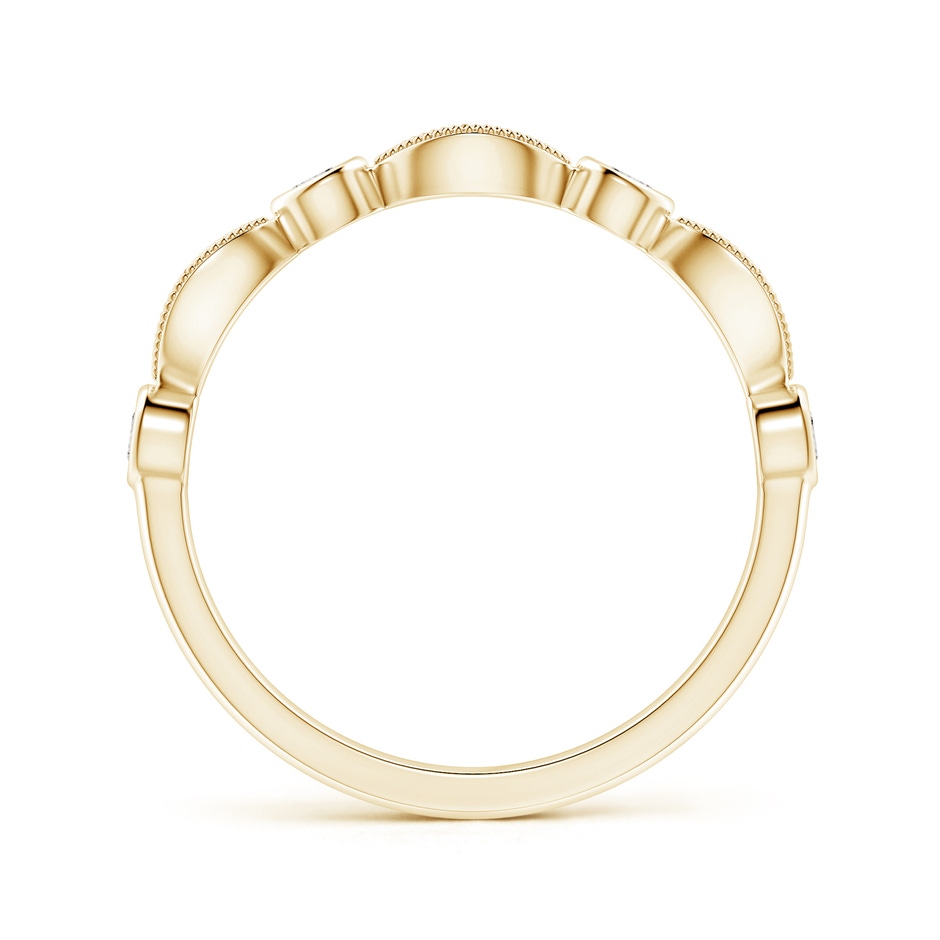 2.3mm IJI1I2 Pave, Bezel Diamond Motifs Wedding Band in Yellow Gold side-1