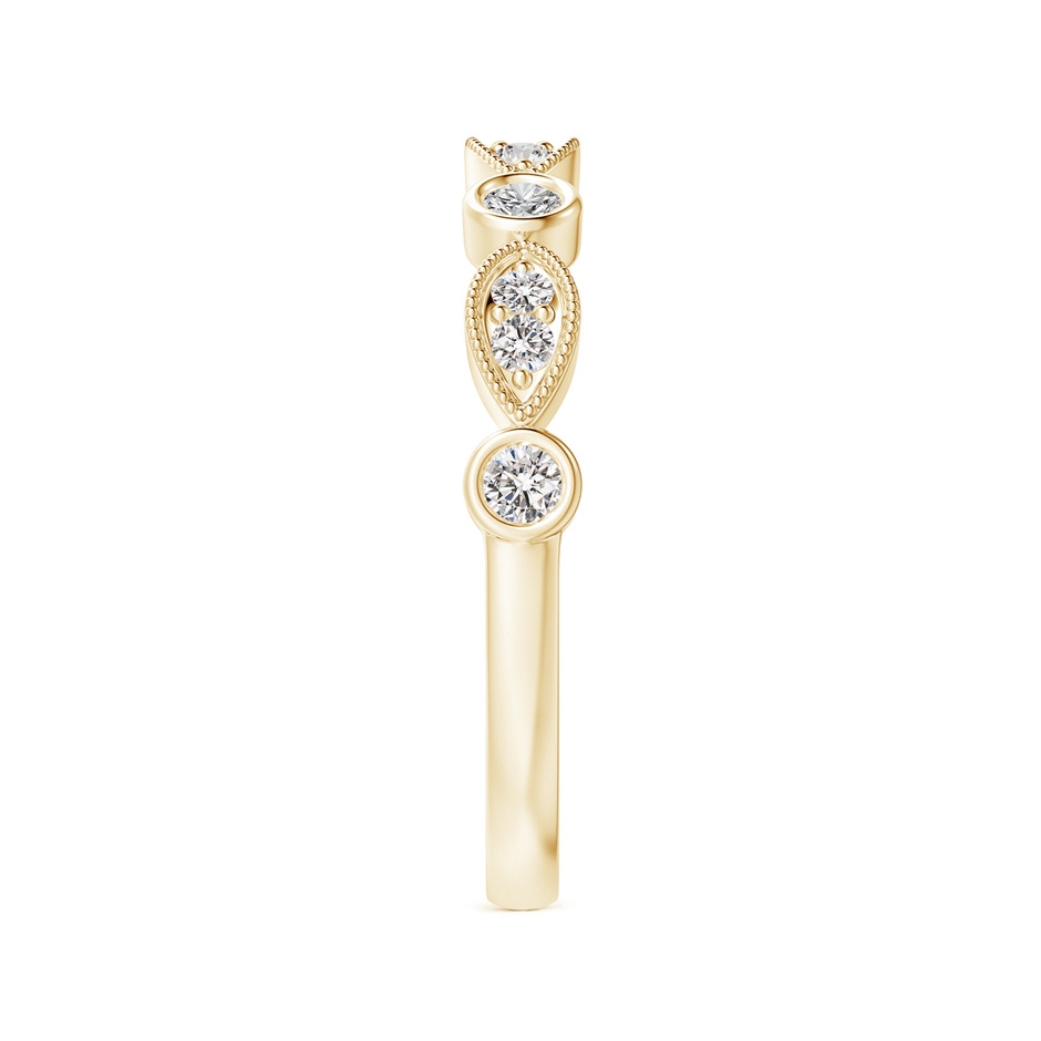 2.3mm IJI1I2 Pave, Bezel Diamond Motifs Wedding Band in Yellow Gold side-2