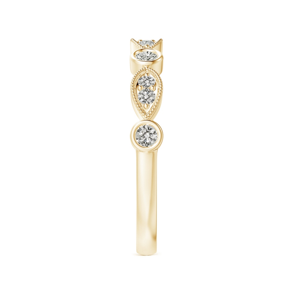 2.3mm KI3 Pave, Bezel Diamond Motifs Wedding Band in Yellow Gold side-2