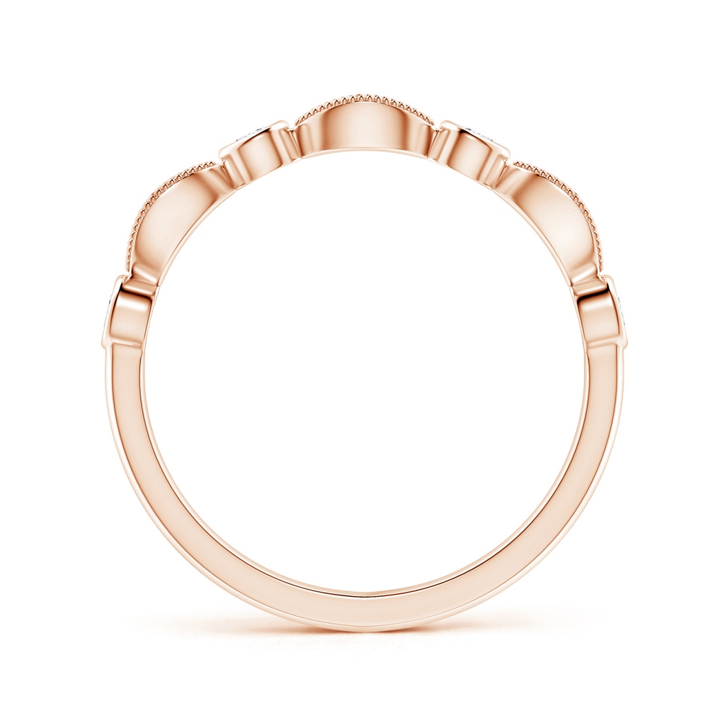 2mm GVS2 Pave, Bezel Diamond Motifs Wedding Band in Rose Gold - side_1