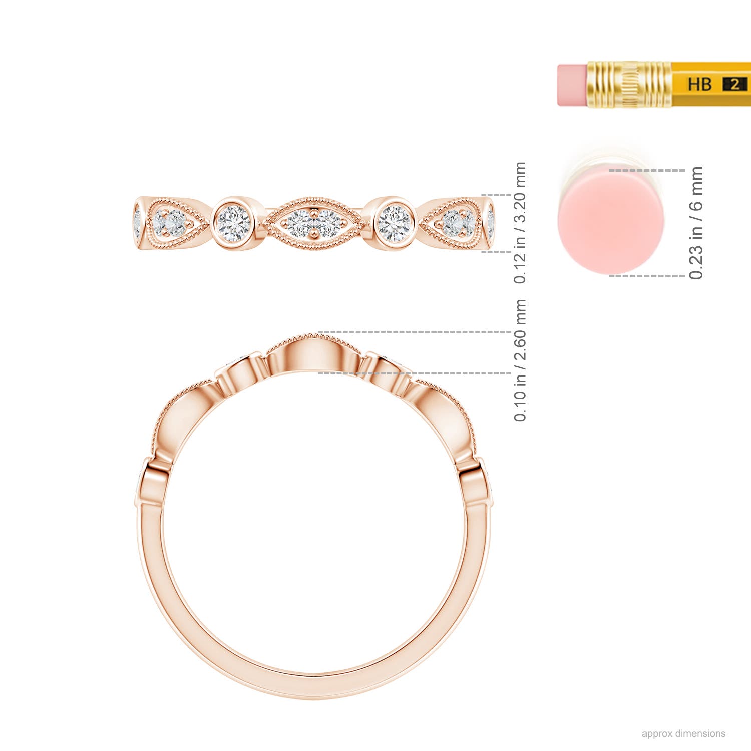 H, SI2 / 0.21 CT / 14 KT Rose Gold