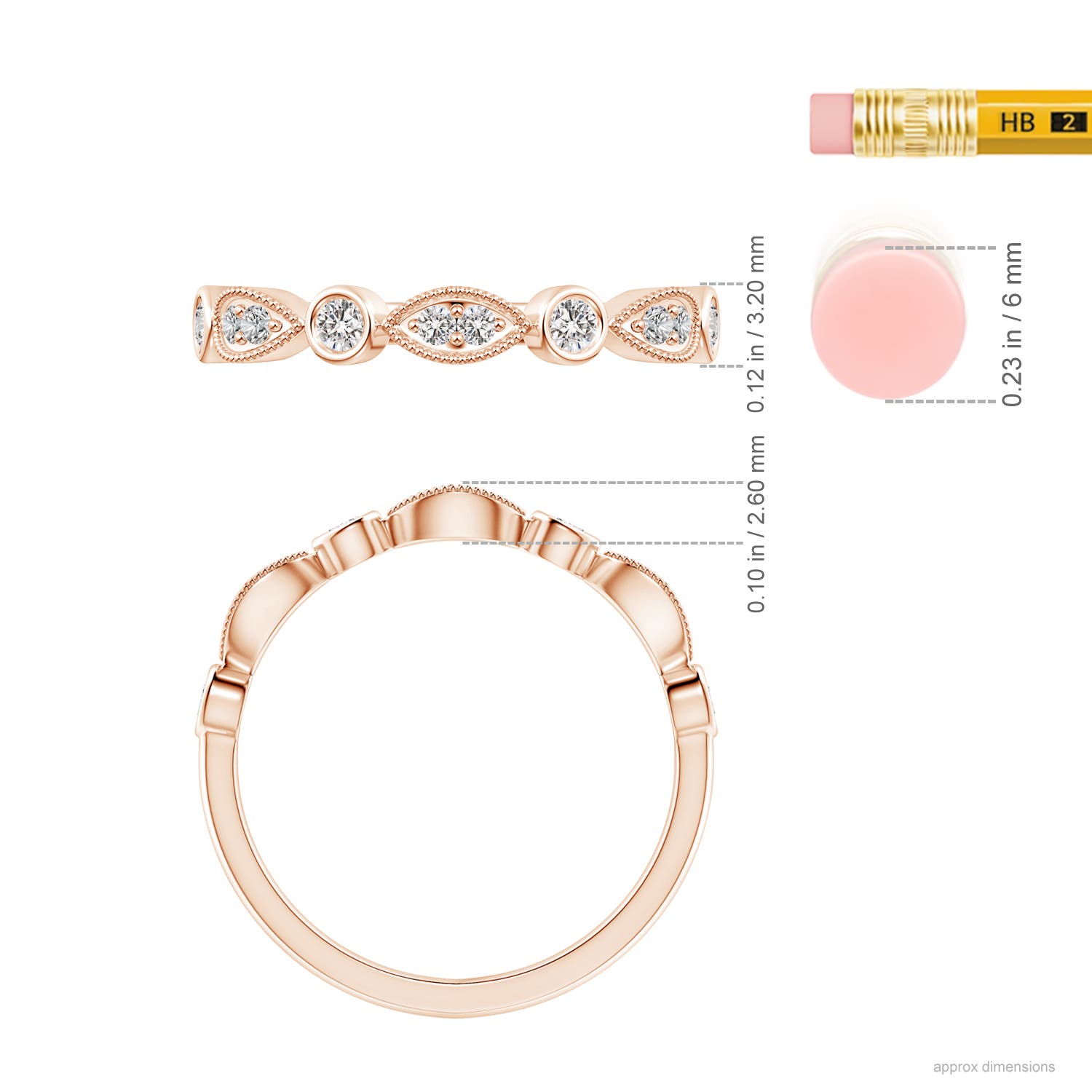 I-J, I1-I2 / 0.21 CT / 14 KT Rose Gold