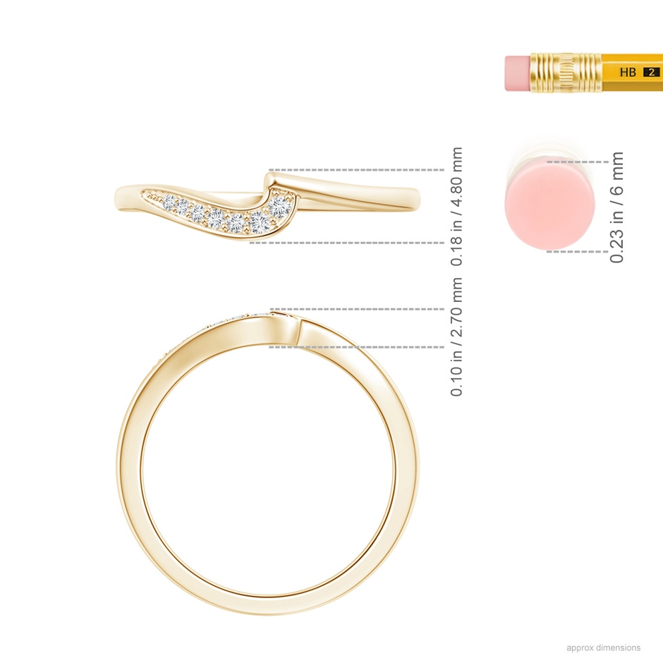 1.5mm GVS2 Wavy Contoured pave Diamond Wedding Band in Yellow Gold product image