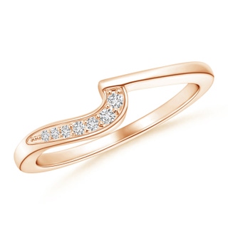 1.5mm HSI2 Wavy Contoured pave Diamond Wedding Band in 9K Rose Gold