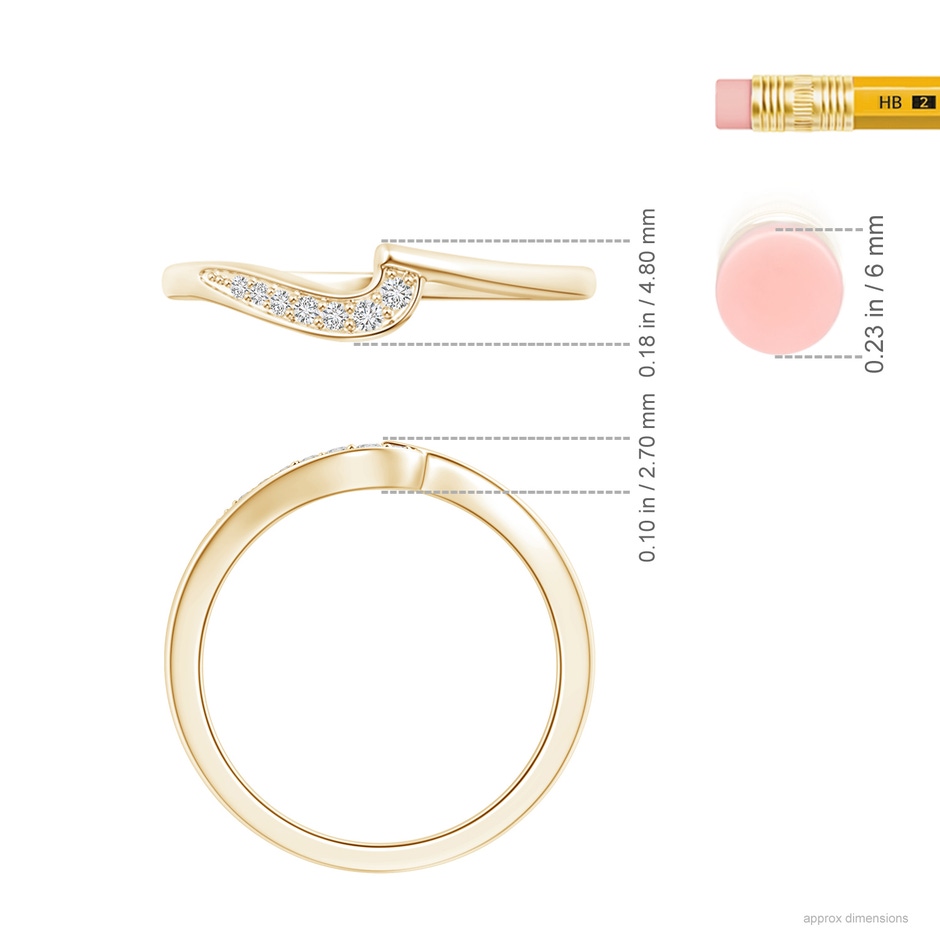 1.5mm HSI2 Wavy Contoured pave Diamond Wedding Band in Yellow Gold product image