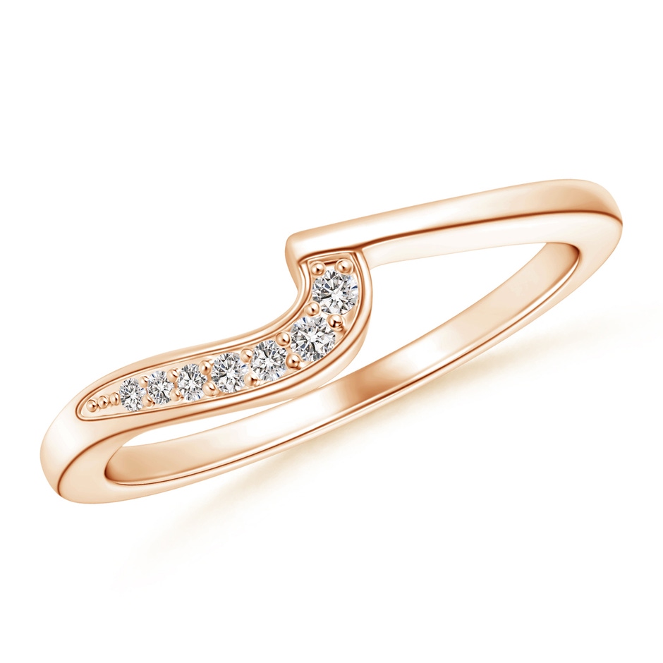 1.5mm IJI1I2 Wavy Contoured pave Diamond Wedding Band in 9K Rose Gold 