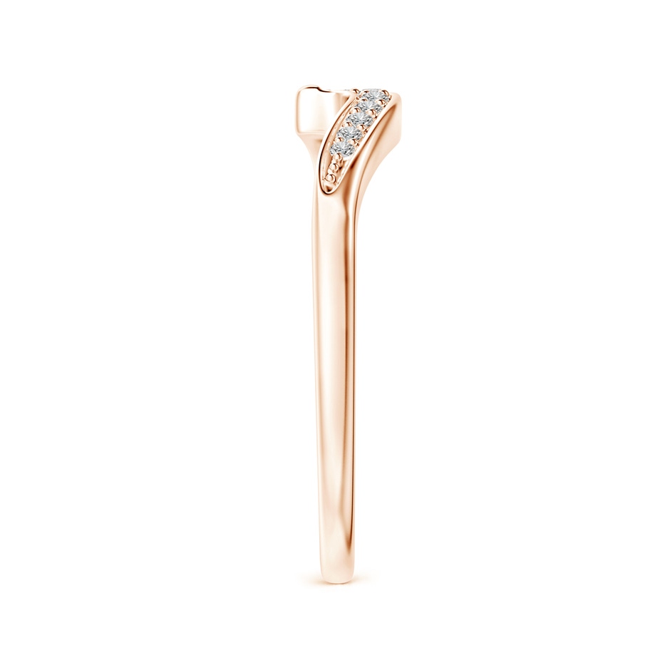 1.5mm IJI1I2 Wavy Contoured pave Diamond Wedding Band in 9K Rose Gold body-hand