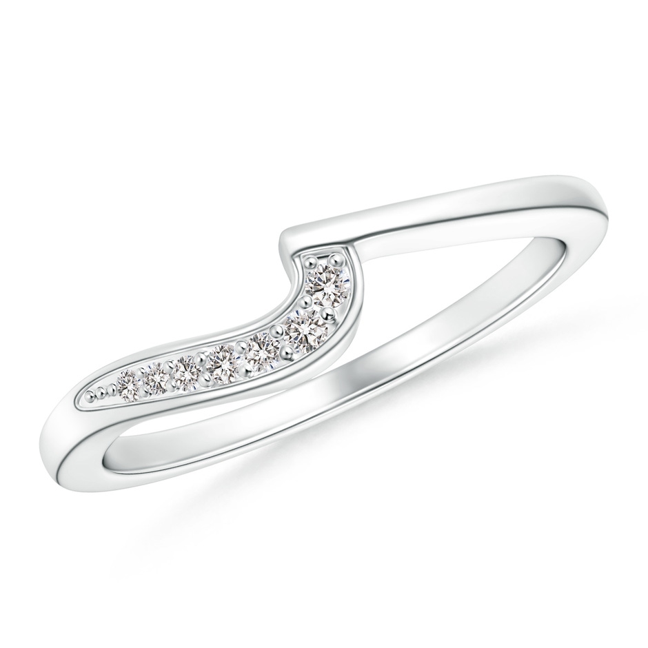 1.5mm IJI1I2 Wavy Contoured pave Diamond Wedding Band in 9K White Gold 