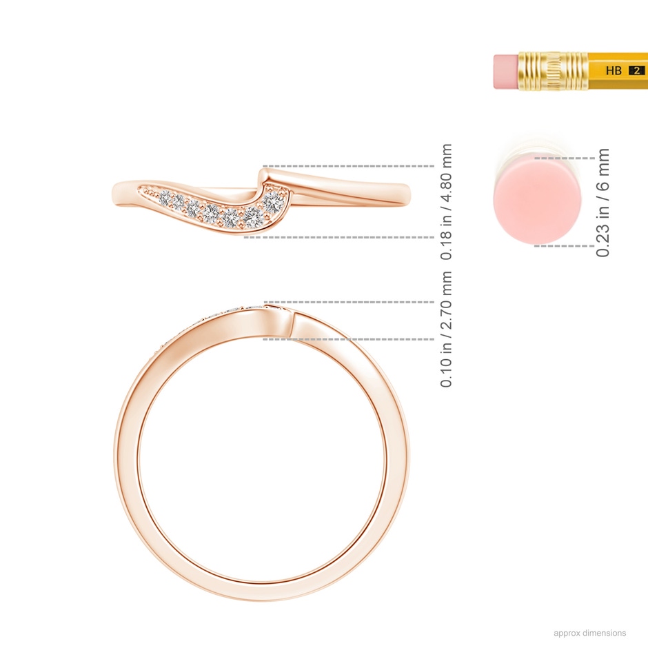 1.5mm IJI1I2 Wavy Contoured pave Diamond Wedding Band in Rose Gold product image