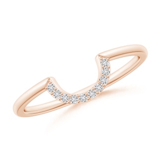 1.1mm HSI2 Prong-Set Diamond U-Shaped Comfort Fit Wedding Band in Rose Gold