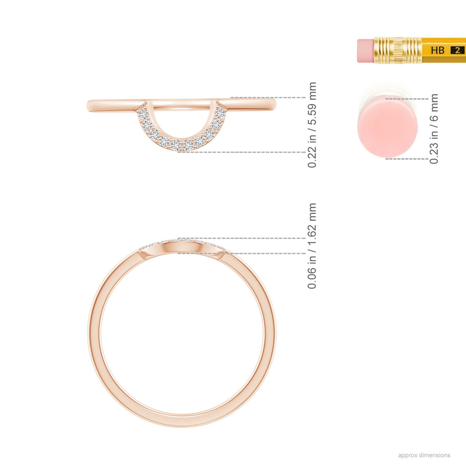 H, SI2 / 0.06 CT / 14 KT Rose Gold