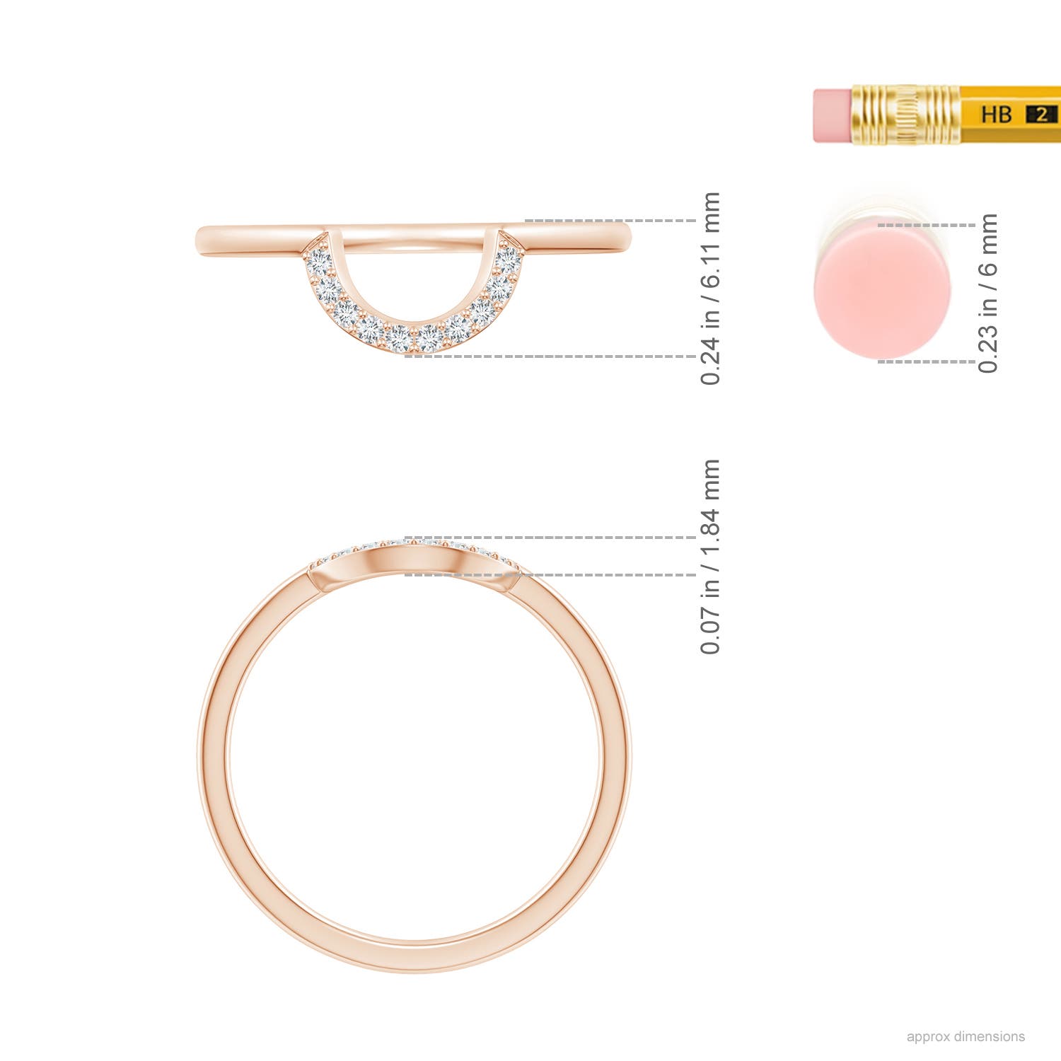 F-G, VS / 0.08 CT / 14 KT Rose Gold